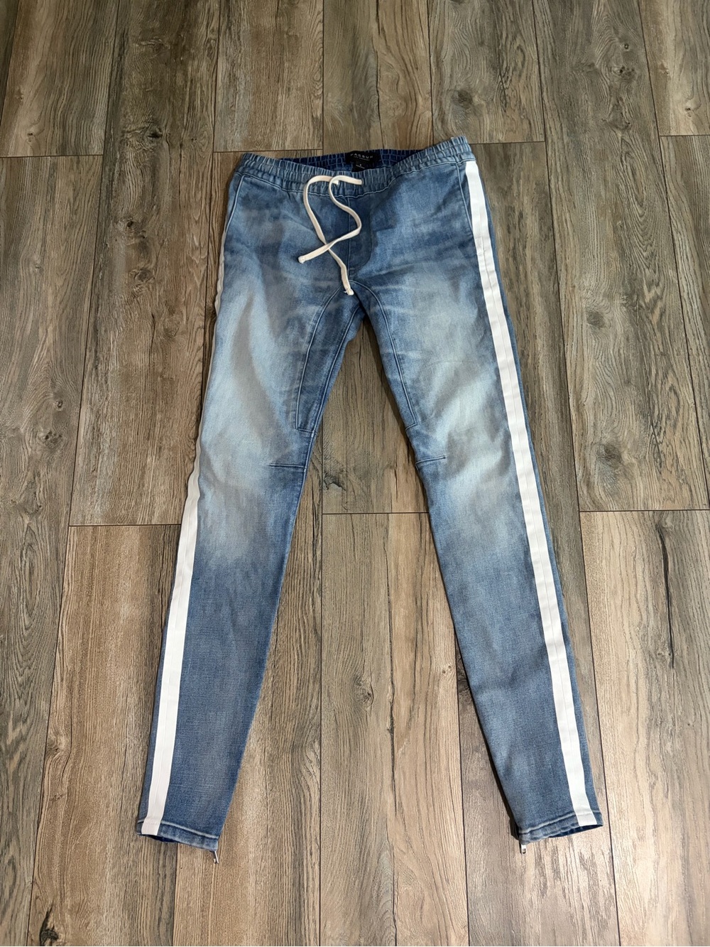 PacSun Light Blue Skinny Jeans with White Side Stripe